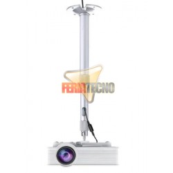 SOPORTE PARA MINI PROYECTOR A TECHO, 30 A 60  CM. PLATEADO