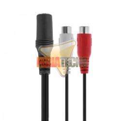 ADAPTADOR DE AUDIO 2 RCA H A 3.5 PLUG H, 20 CMS.