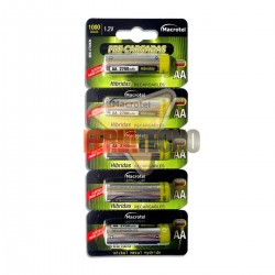 PILAS RECARGABLES AA, 5 UNIDADES, 2700 MAH, MACROTEL