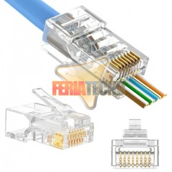 CONECTOR RJ45 CAT5E PASS THRU 100 UNI.