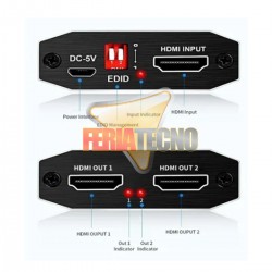 SPLITTER HDMI AMPLIFICADO 2 SALIDAS 2.0, 4K