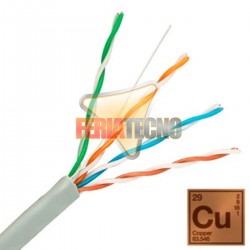 CABLE UTP CAT5E 305 MTS, 24 AWG, 100% COBRE. GRIS.