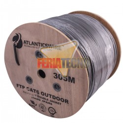 CABLE FTP CAT6, 23 AWG, CCA, 305 MTS.CCA PVC. NEGRO. EXTERIOR