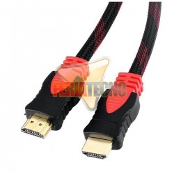 CABLE HDMI 5 MTS. CONECTOR BAÑO ORO, MALLA