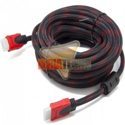 CABLE HDMI 15 MTS. CONECTOR BAÑO ORO, MALLA