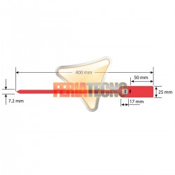 PRECINTO SELLO DE SEGURIDAD 40 CMS, NUMERADO, 100 UNIDADES, ROJO