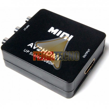 CONVERSOR DE VIDEO RCA  (AV) A HDMI, NEGRO
