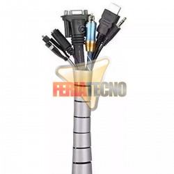 FUNDA PARA CABLE 2 METROS, ANCHO 20MM., GRIS.