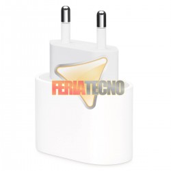 CARGADOR USB-C CORRIENTE 20W. BLANCO. CARGA RÁPIDA