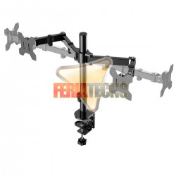 SOPORTE DE ESCRITORIO DOBLE LCD HASTA 32", TIPO PRENSA