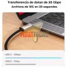 CABLE USB-C 2 MTS. 4K, DATOS 10 GBPS, CARGA RAPIDA 100W