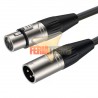 CABLE XLR 3 METROS, M/H, PARA MICROFONO, NEGRO.
