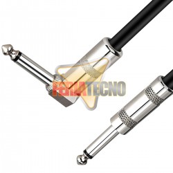 CABLE DE AUDIO PLUG 6.3MM MONO, 10 METROS M/M 90°. NEGRO