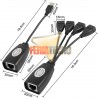 EXTENSOR USB 2.0 POR RJ45 4 PUERTOS, HASTA 45 METROS