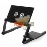 MESA PARA NOTEBOOK CON 2 VENTILADORES USB, PLEGABLE, NEGRA