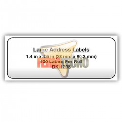 CINTA BROTHER DK-1208, 38 MM X 90 MM, 400 ETIQUETAS.