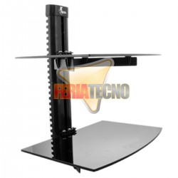 SOPORTE DE VIDRIO DOBLE PARA BLU-RAY, DVD, DECO.