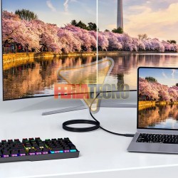 CABLE USB-C A DISPLAY PORT 1,8 METROS, 4K V1.4, NEGRO