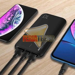 BATERIA EXTERNA POWERBANK, 10.000 MAH, COLOR NEGRO