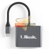 ADAPTADOR USB-C A 2 HDMI 4K, EXTENSIÓN O ESPEJO.