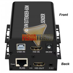 EXTENSOR HDMI Y USB PARA TECLADO, MOUSE. HASTA 60 METROS POR UTP COBRE, CAT.5E/CAT.6. ACTIVO