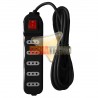 ALARGADOR 5 TOMAS 5 METROS. SWITCH ON/OF. NEGRO