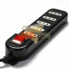 ALARGADOR 5 TOMAS 5 METROS. SWITCH ON/OF. NEGRO