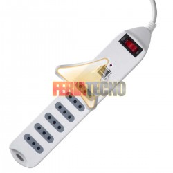 ALARGADOR 6 TOMAS Y 2 USB, 1.5 METROS. SWITCH ON/OF. BLANCO