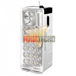LAMPARA LED DE EMERGENCIA RECARGABLE CON RADIO