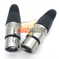 CONECTOR XLR HEMBRA 3 PINES, TIPO CANON, MICROFONO