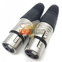 CONECTOR XLR HEMBRA 3 PINES, TIPO CANON, MICROFONO