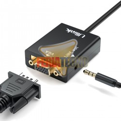 CONVERSOR DE VIDEO HDMI A VGA + AUDIO, 1080P
