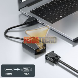 CONVERSOR DE VIDEO HDMI A VGA + AUDIO, 1080P