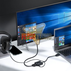 CONVERSOR DE VIDEO HDMI A VGA + AUDIO, 1080P