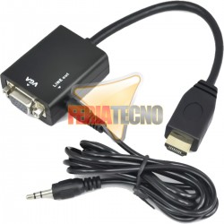 CONVERSOR DE VIDEO HDMI A VGA + AUDIO, 1080P