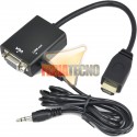 CONVERSOR DE VIDEO HDMI A VGA + AUDIO, 1080P