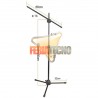 PEDESTAL PARA MICROFONO DOBLE, AJUSTABLE, BASE METALICA