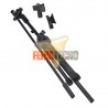 PEDESTAL PARA MICROFONO DOBLE, AJUSTABLE, BASE METALICA