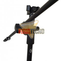 PEDESTAL PARA MICROFONO DOBLE, AJUSTABLE, BASE METALICA