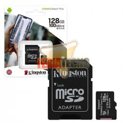 MEMORIA MICRO SD 32 GB CLASE 10 + ADAPTADOR, CANVAS SELECT PLUS,  KINGSTON