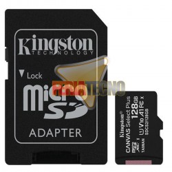 MEMORIA MICRO SD 32 GB CLASE 10 + ADAPTADOR, CANVAS SELECT PLUS,  KINGSTON