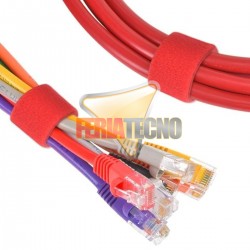 VELCRO DOBLE FAZ 20 MTS X 2CM ANCHO. ROJO. AMARRA CABLES