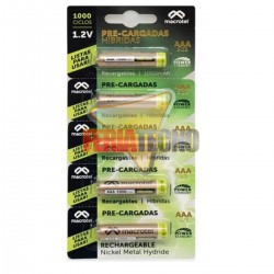 PILAS RECARGABLES AAA, 5 UNIDADES, 1000 MAH MACROTEL