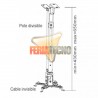 SOPORTE PARA PROYECTOR A TECHO, 13 A 65 CM. 20KG. BLANCO