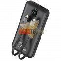 BATERIA EXTERNA POWERBANK, 10.000 MAH, CARGA RAPIDA, NEGRA.