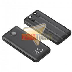 BATERIA EXTERNA POWERBANK, 10.000 MAH, CARGA RAPIDA, NEGRA.