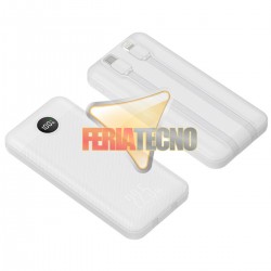 BATERIA EXTERNA POWERBANK, 10.000 MAH, CARGA RAPIDA, BLANCA.