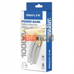 BATERIA EXTERNA POWERBANK, 10.000 MAH, CARGA RAPIDA, BLANCA.
