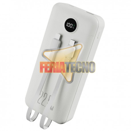 BATERIA EXTERNA POWERBANK, 20.000 MAH, CARGA RAPIDA, BLANCA.
