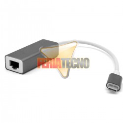 ADAPTADOR USB-C A RJ45 (RED, LAN), PLATEADO
